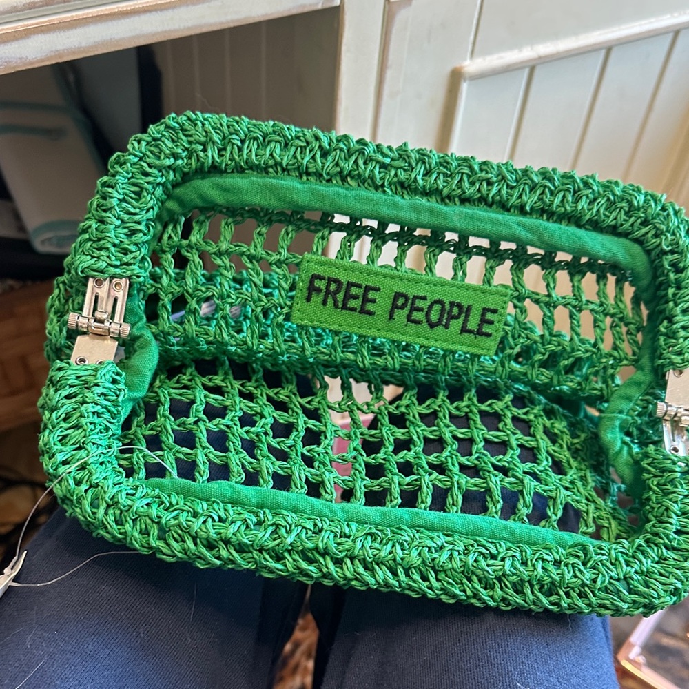 Free People Vibrant Green Crochet Bag - Picture 2 of 4